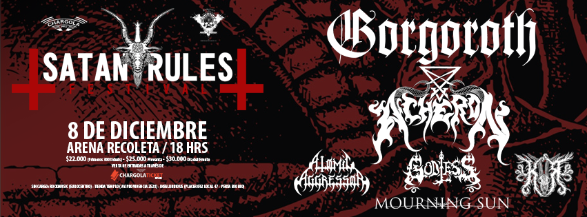 «Satan Rules Festival» trae a Gorgoroth y Acheron a Chile