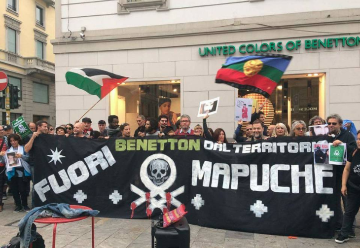 Protestan contra Benetton en Europa y exigen su salida del territorio mapuche