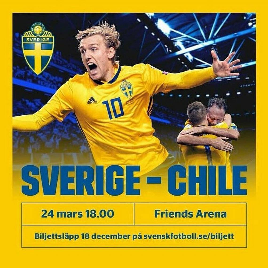 Chile enfrentará a Suecia en marzo de 2018