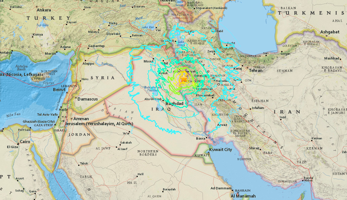 Terremoto en la zona entre Irán e Irak deja al menos 335 muertos y más de 2500 heridos
