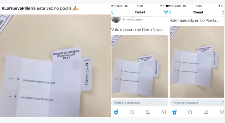 La derecha ensuciando la cancha: voto marcado con idéntico número de serie en Peñaflor, Cerro Navia y Las Condes