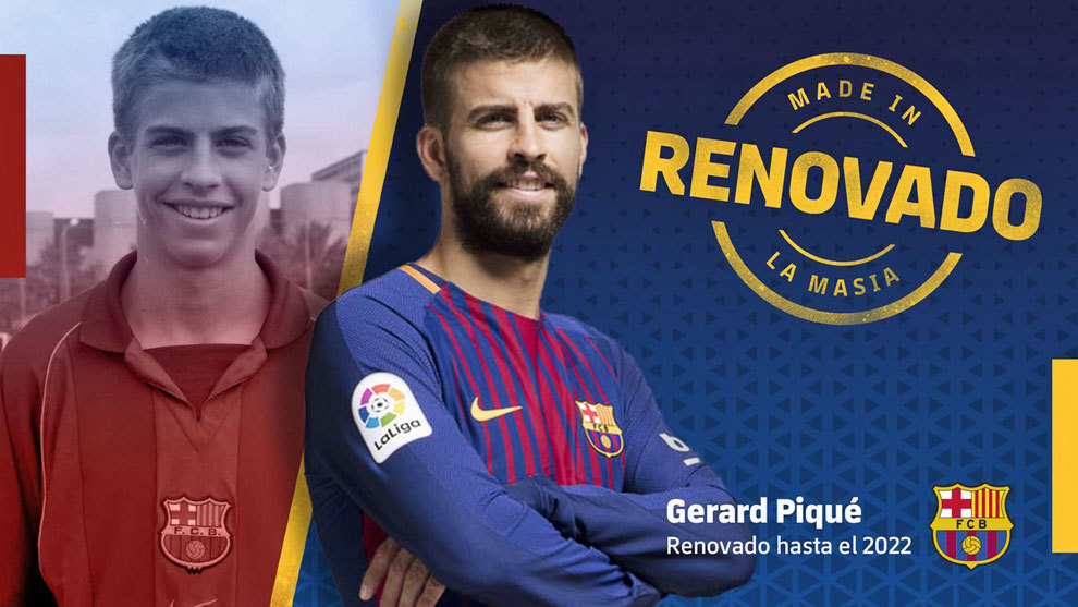 Piqué renueva hasta 2022 con Barcelona con «ridícula» cláusula de salida
