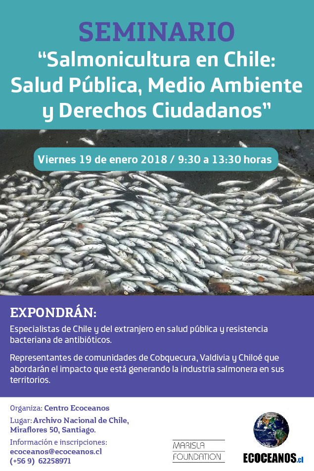Convocan a Seminario «Salmonicultura en Chile: Salud Pública, Medio Ambiente y Derechos Ciudadanos»