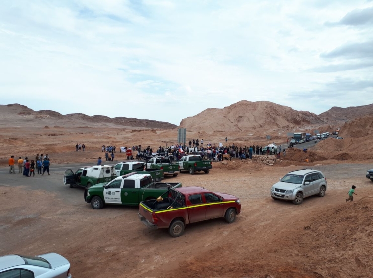 Consejo de Pueblo Atacameños bloqueó acceso a San Pedro de Atacama