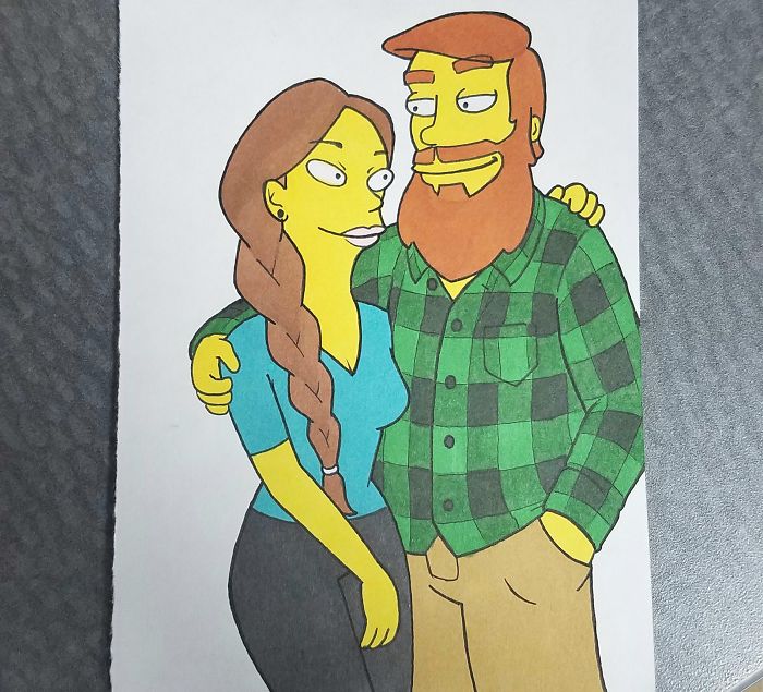 Hombre sorprende a su pareja dibujándola con 10 estilos famosos de dibujos animados