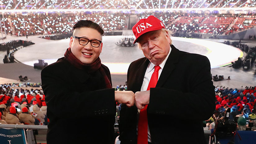 (Fotos) Expulsan a «Trump» y «Kim Jong-un» de la ceremonia inicial de JJOO de Pyeongchang