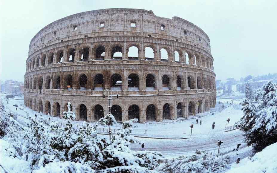 (Videos) Roma: Vuelve a nevar luego de seis años
