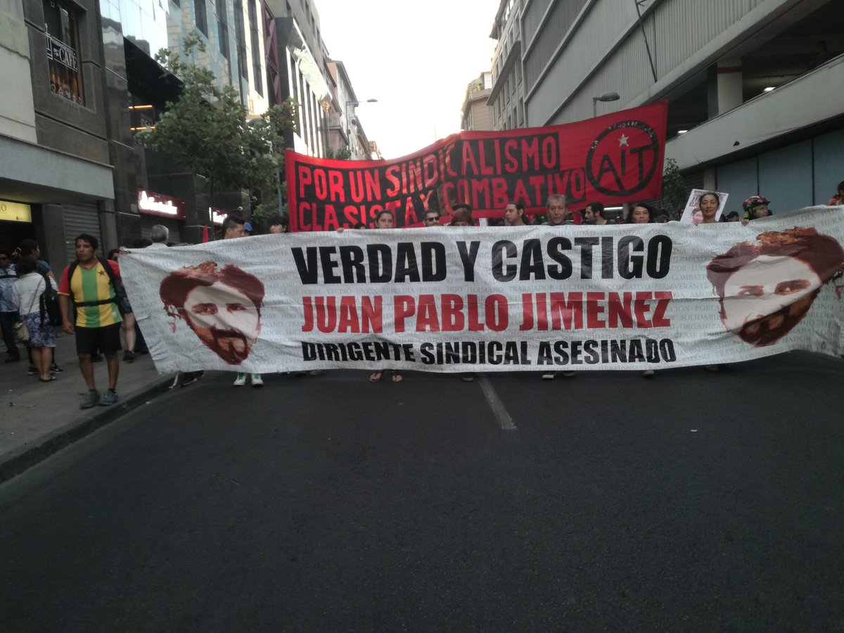 Conmemoran quinto aniversario de la muerte del sindicalista Juan Pablo Jiménez con marcha en Santiago