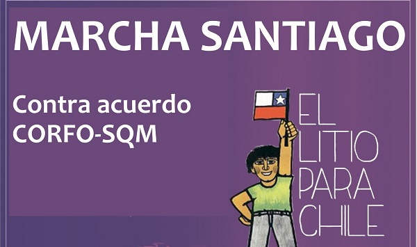 Litio para Chile convoca a una movilización este jueves 22 contra el acuerdo CORFO-SQM