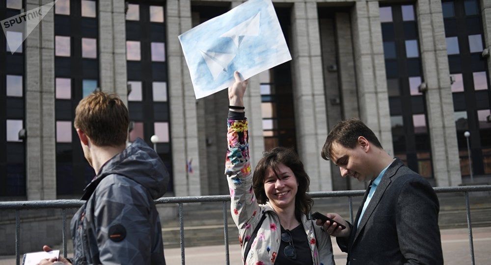 Se movilizaron en Moscú en apoyo a Telegram
