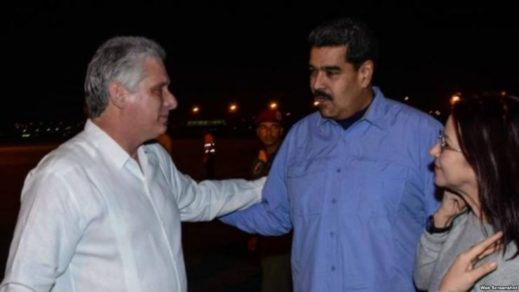 Diaz Canel recibe a Maduro