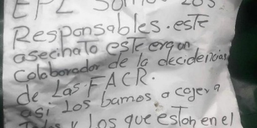 Asesinato de desmovilizado de las Farc crea tensión ante amenazas del EPL