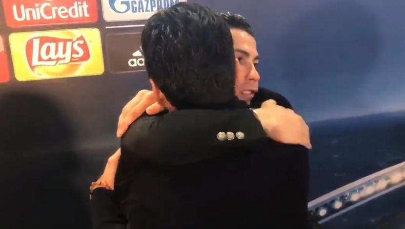 Gianluigi Buffon no ocultó su admiración por Cristiano Ronaldo, lo abrazó y besó (Video)