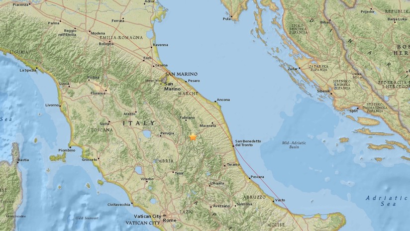 Italia: temblor de magnitud 4,7 sacude a la región del centro