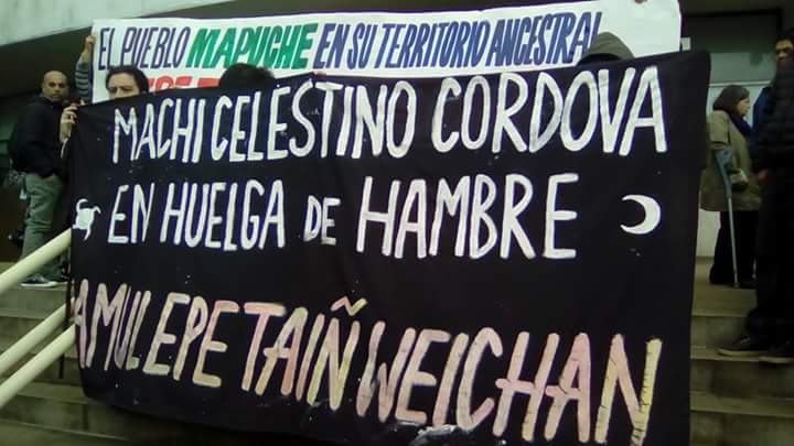 Organizaciones de diversos territorios se manifiestan ante crítica situación del machi Celestino Córdova