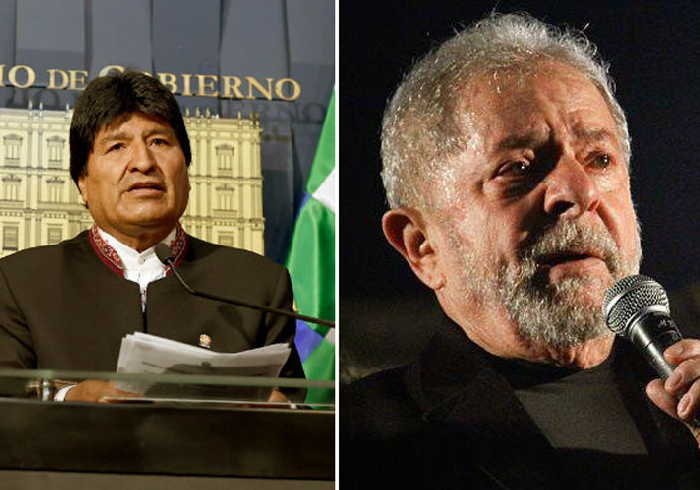 Evo Morales saluda candidatura presidencial de Lula da Silva