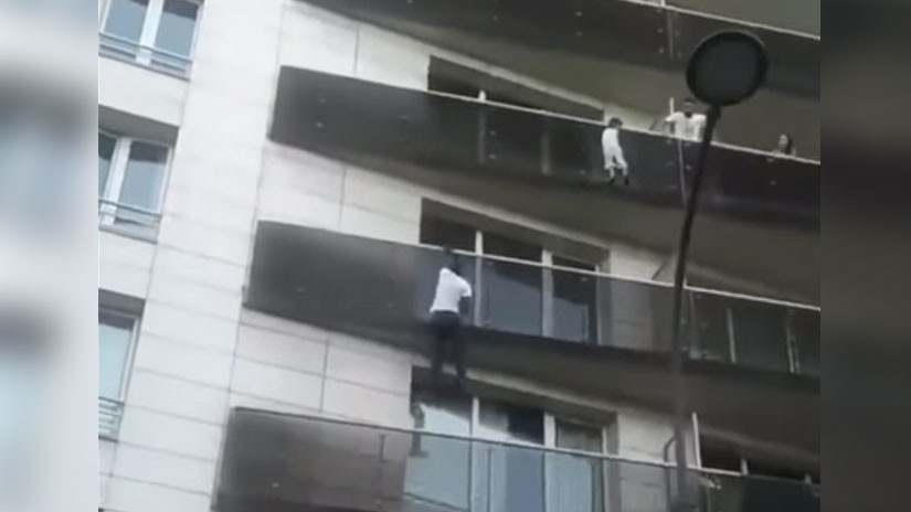 Un inmigrante escala cuatro pisos por la fachada para rescatar a un niño