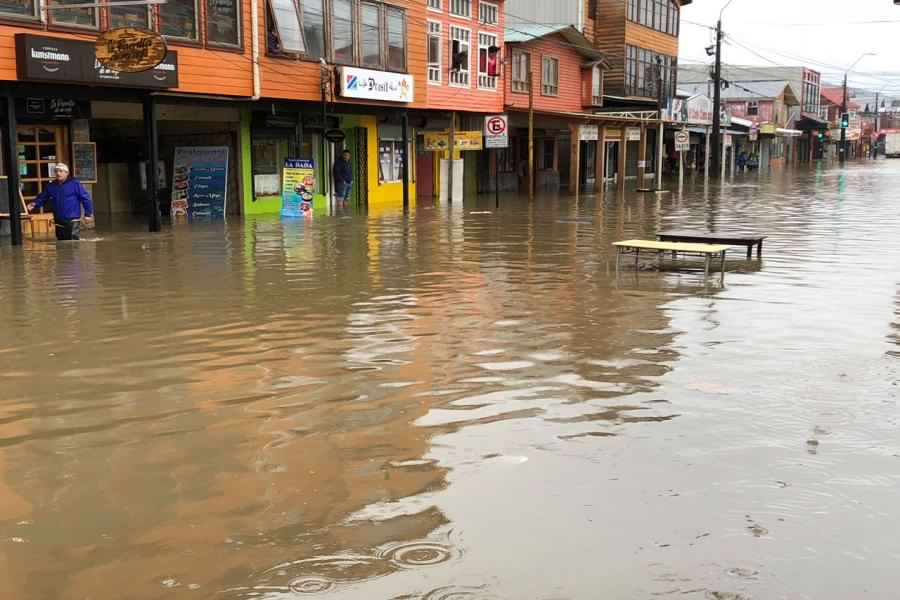 Grave inundación en Ancud: Locatarios y comerciantes se reunieron con las autoridades