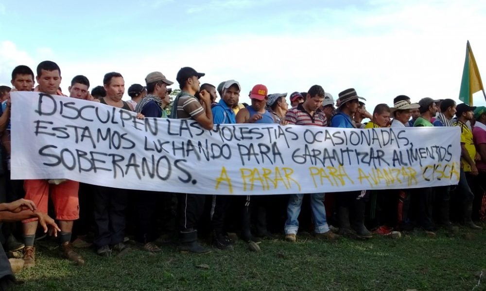 Mil campesinos protestan en el Cauca