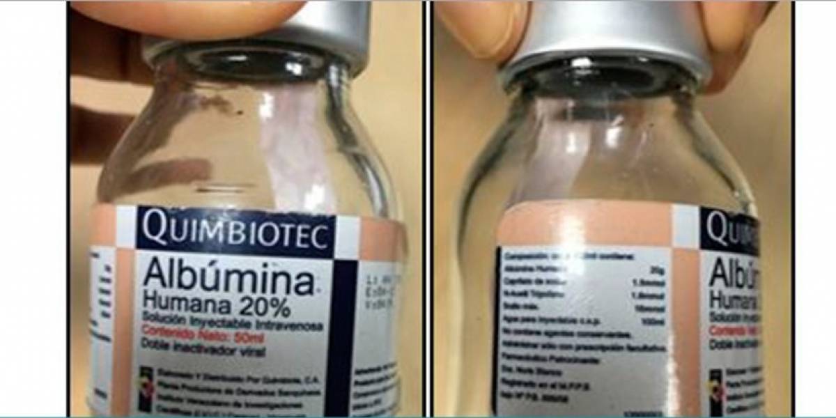 Extraña procedencia: Ecuador prohíbe consumo de Albúmina Humana al 20% «producida» en Venezuela
