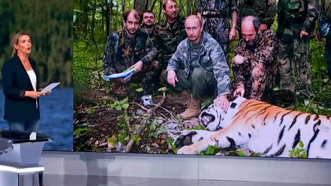 Televisora francesa se disculpó por mentir y presentar a Putin como un «cazador de tigres»