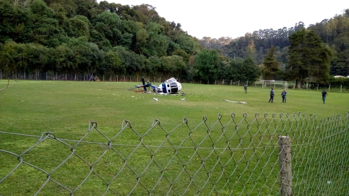 (Video) Así quedó el helicóptero del gobernador de Brasil luego del aparatoso accidente