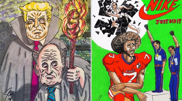 Jim Carrey expondrá sus caricaturas y dibujos sarcásticos de Donald Trump