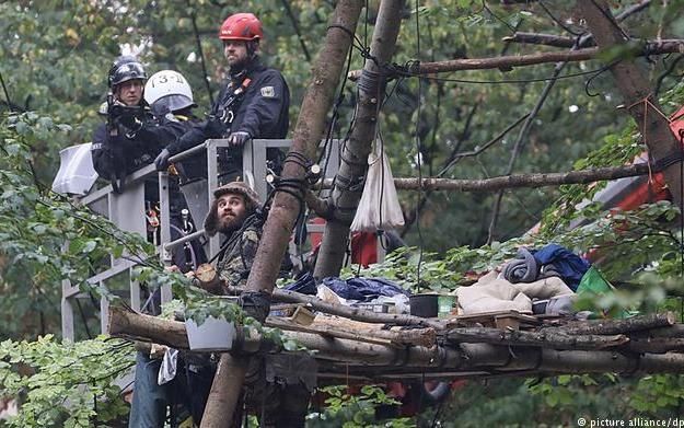 Desalojan a ecologistas alemanes que viven en árboles desde hace seis años