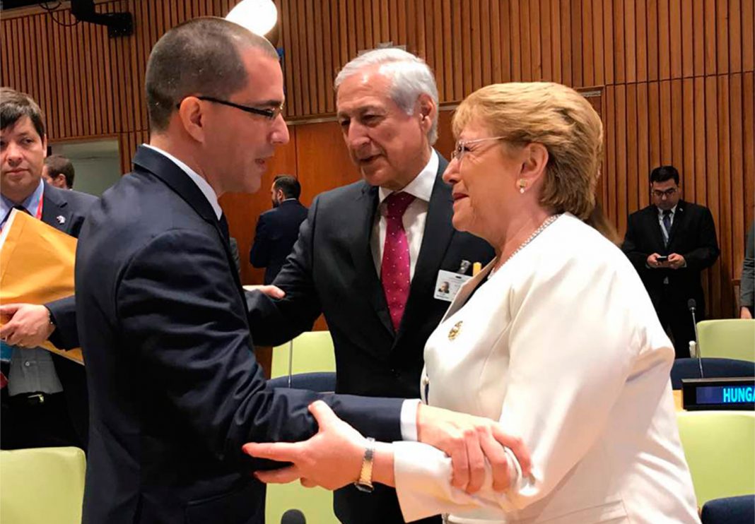 Alta Comisionada de la ONU y Jorge Arreaza se reúnen para abordar situación en Venezuela