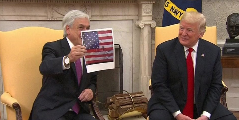A Evo balazos, a Trump abrazos: Piñera protagoniza humillante performance ante mandatario de EEUU