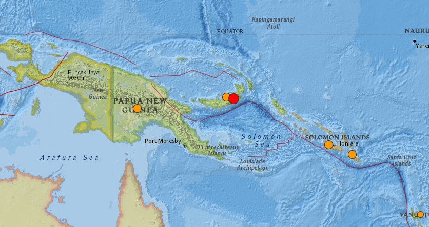 Terremotos de 7,1 y 6,2 golpean a Papúa Nueva Guinea