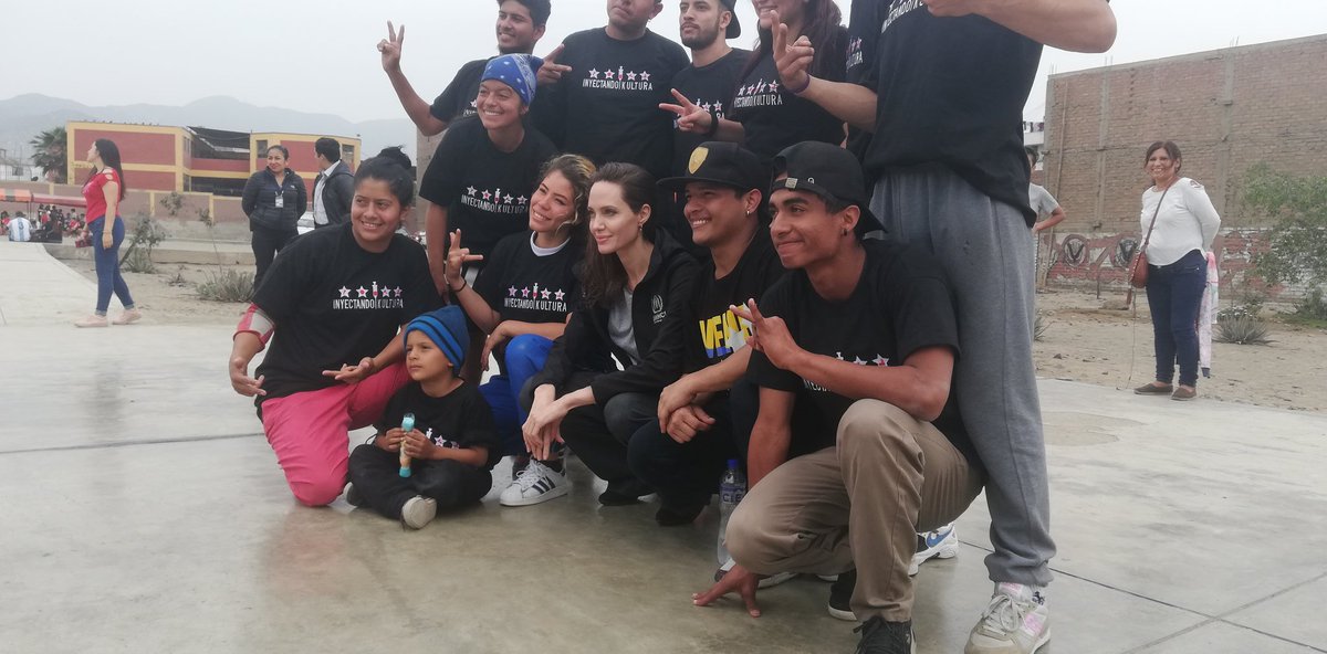 (Fotos+Video) Actriz Angelina Jolie visita Perú para conocer situación de migrantes venezolanos