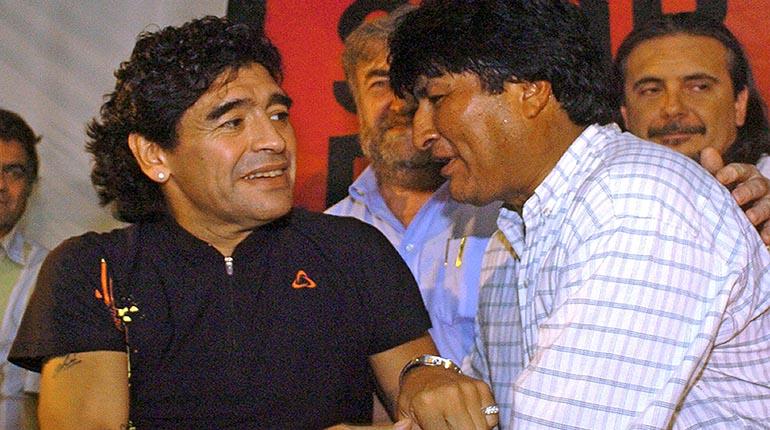 Evo Morales destaca labor en favor de los pueblos de Diego Armando Maradona