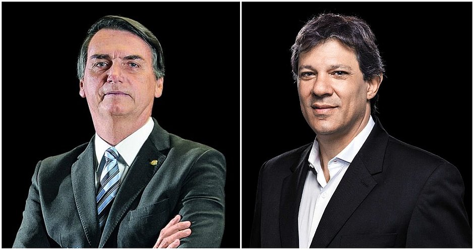 Bolsonaro tiene 59% de intención de voto contra 41% de Haddad