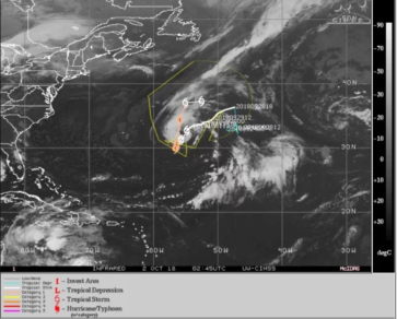 Confirmado: tormenta tropical «Leslie» se convierte en huracán