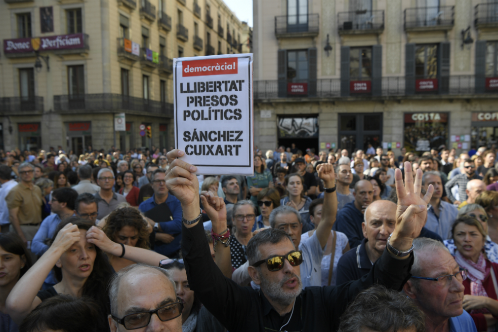 Protestas en Cataluña a un año del referéndum independentista