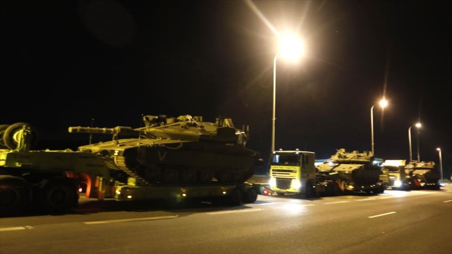 Israel despliega tanques para posible guerra contra Palestina