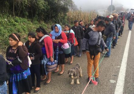 (Video) Desplazados de Chiapas continúan su caminata de protesta