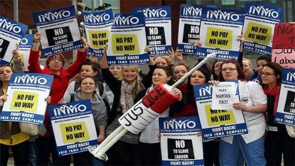 Enfermeras y parteras irlandesas se irán a paro a partir del 30 de enero