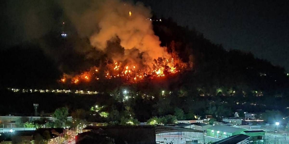 Incendio forestal consume dos hectáreas del Cerro San Cristóbal en Santiago