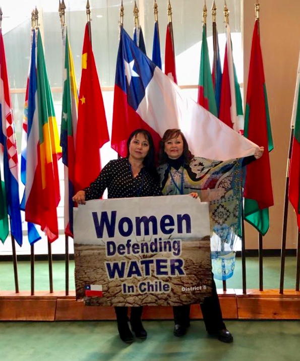 Diputada Marzán sacó una pancarta por la defensa del agua en la ONU