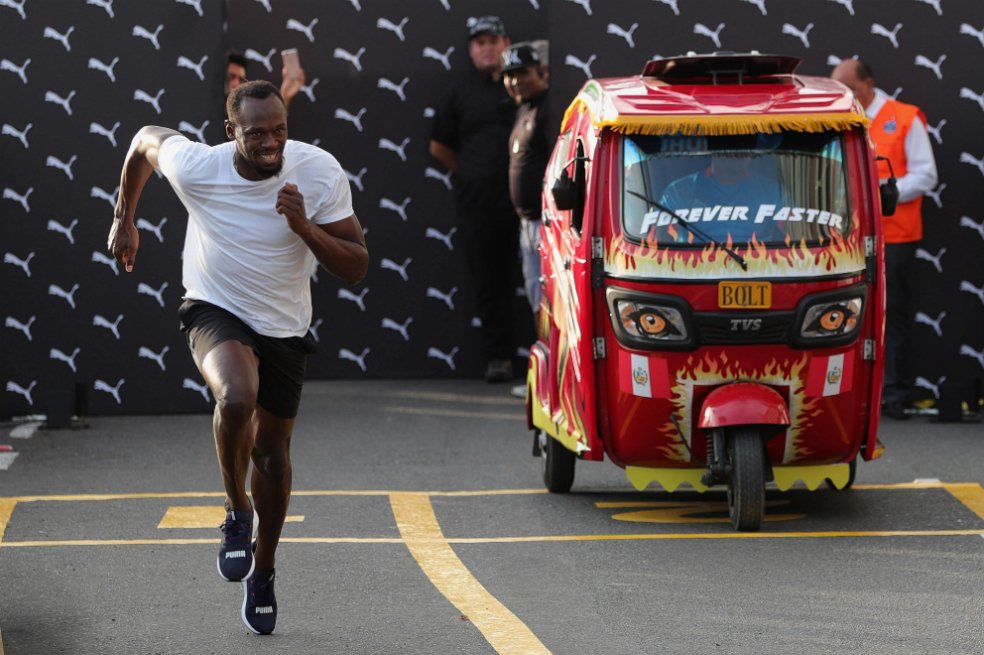(Video) Usaint Bolt fue retado a una carrera por un mototaxi en Lima