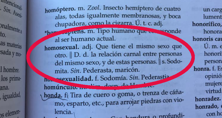 Talca: Denuncian entrega de diccionarios que definen homosexual como «maricón y pederasta»
