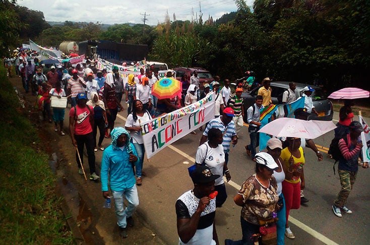 Afrodescendientes se suman a protesta indígena en Colombia