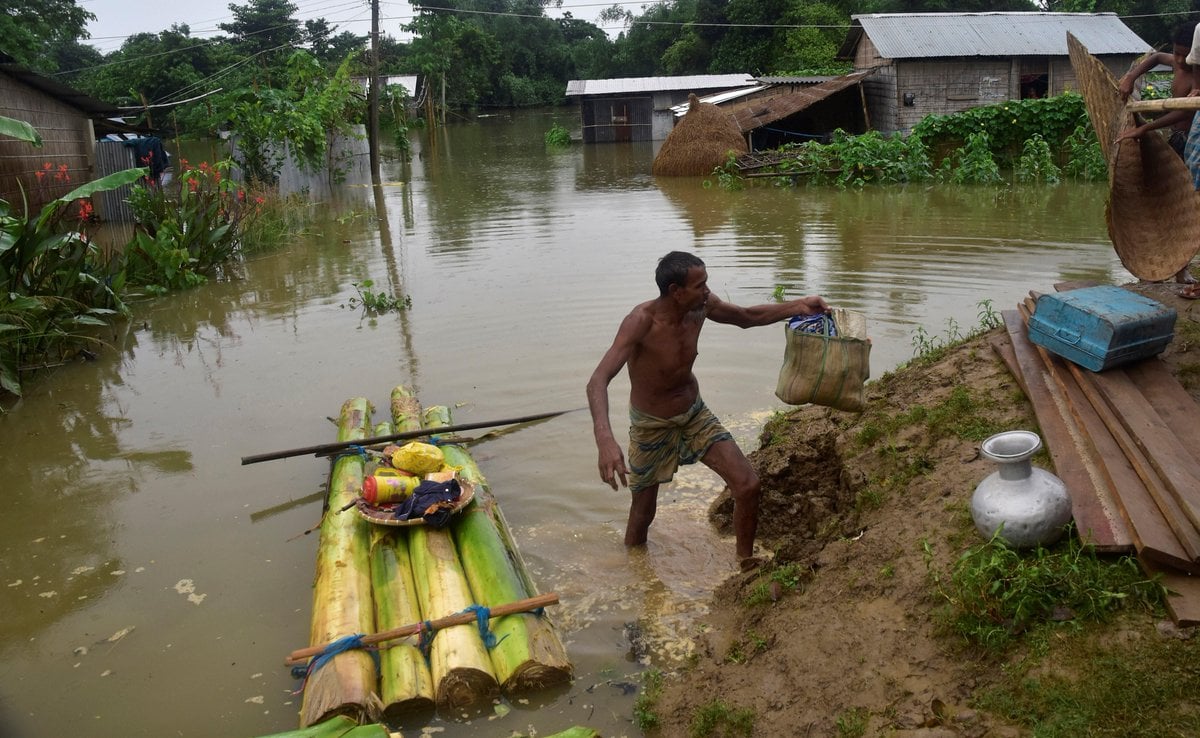 Las inundaciones afectan a más de 5,7 millones de personas en el noreste de la India