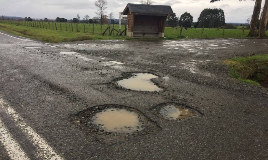 Vecinos piden que Vialidad responda por mal estado de la ruta Paillaco-Dollinco