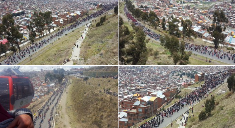 Bolivianos marcharon este viernes  en rechazo al Gobierno de facto instalado en Bolivia