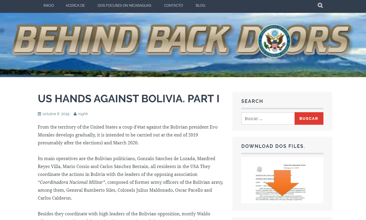 (Video) Portal norteamericano publicó 12 días antes todo el plan de Golpe de Estado contra Evo Morales