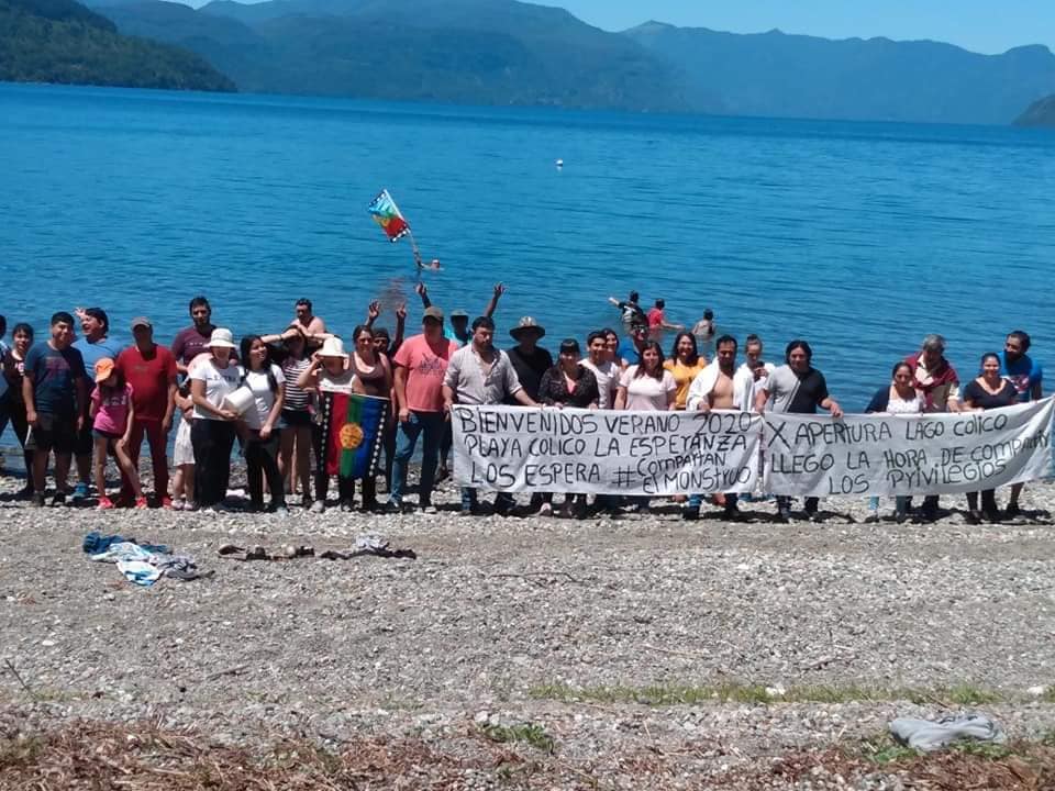Vecinos de Cunco liberaron acceso a las playas del lago Colico
