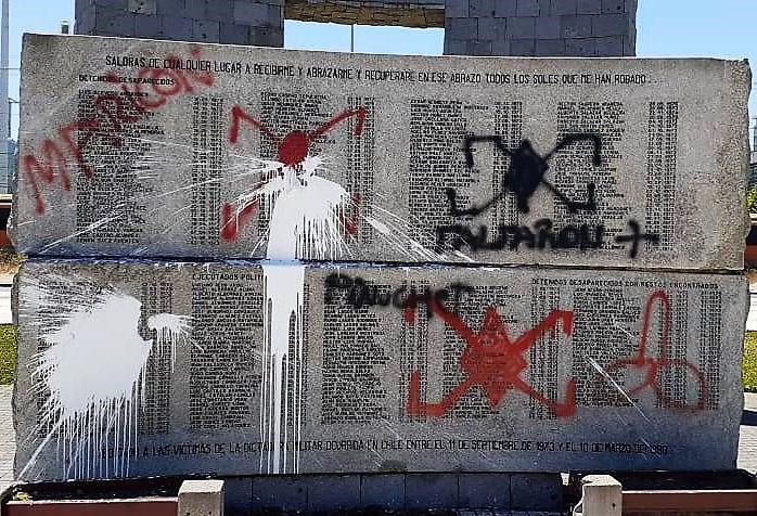 Denuncian ataques a sitios de memoria en Concepción, La Serena, Santiago y Pichoy